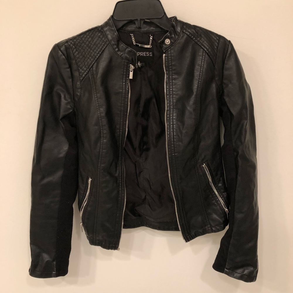 Faux Leather Express Moto Jacket